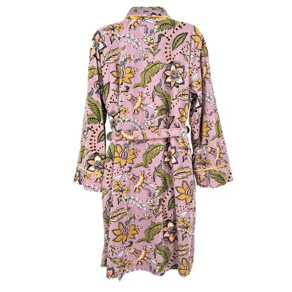 World Market Floral Kimono Robe Cozy Soft Lilac Purple One Size - Picture 6 of 12